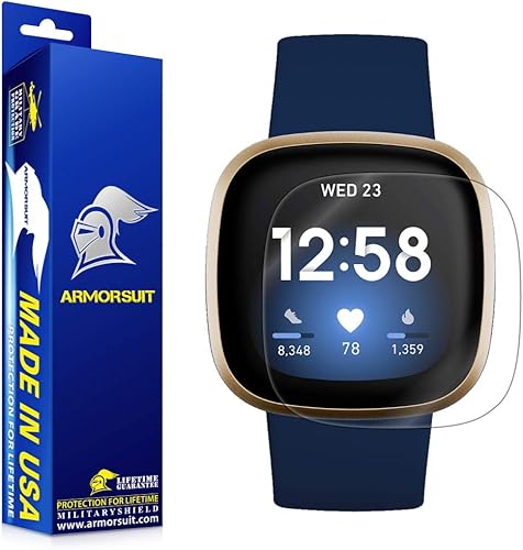 Miniatura 1 de ArmorSuit MilitaryShield Protector de pantalla diseñado para Fibit Versa 3  Fitbit Sense (2020) Cobertura máxima anti-burbujas HD película