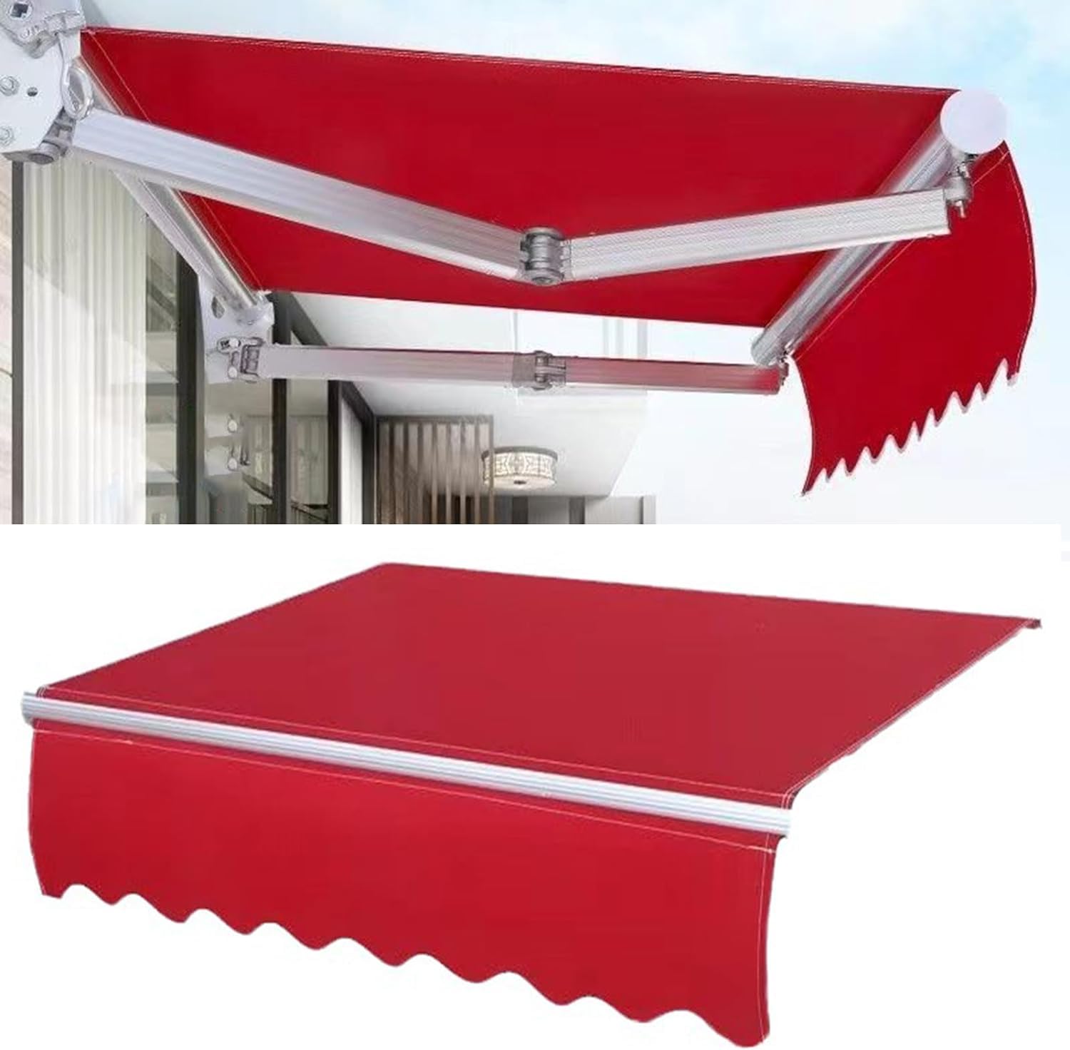 Tissu d'ombrage de remplacement 4m auvent imperméable pare-soleil extérieur