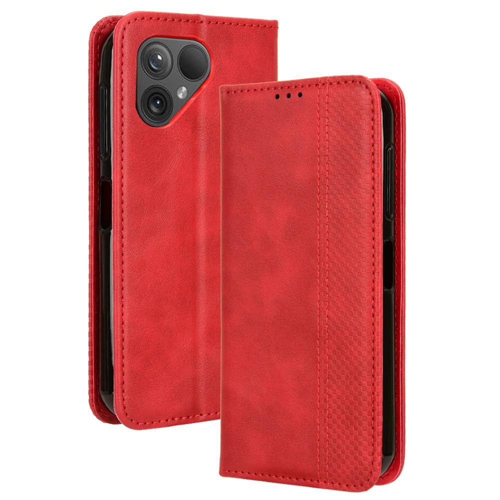 COMAKU Handyhülle Für Fairphone 5 – Mit 3 Kartenfächern & Standfunktion, Schwarz | Wallet-Case Aus PU-Leder & TPU