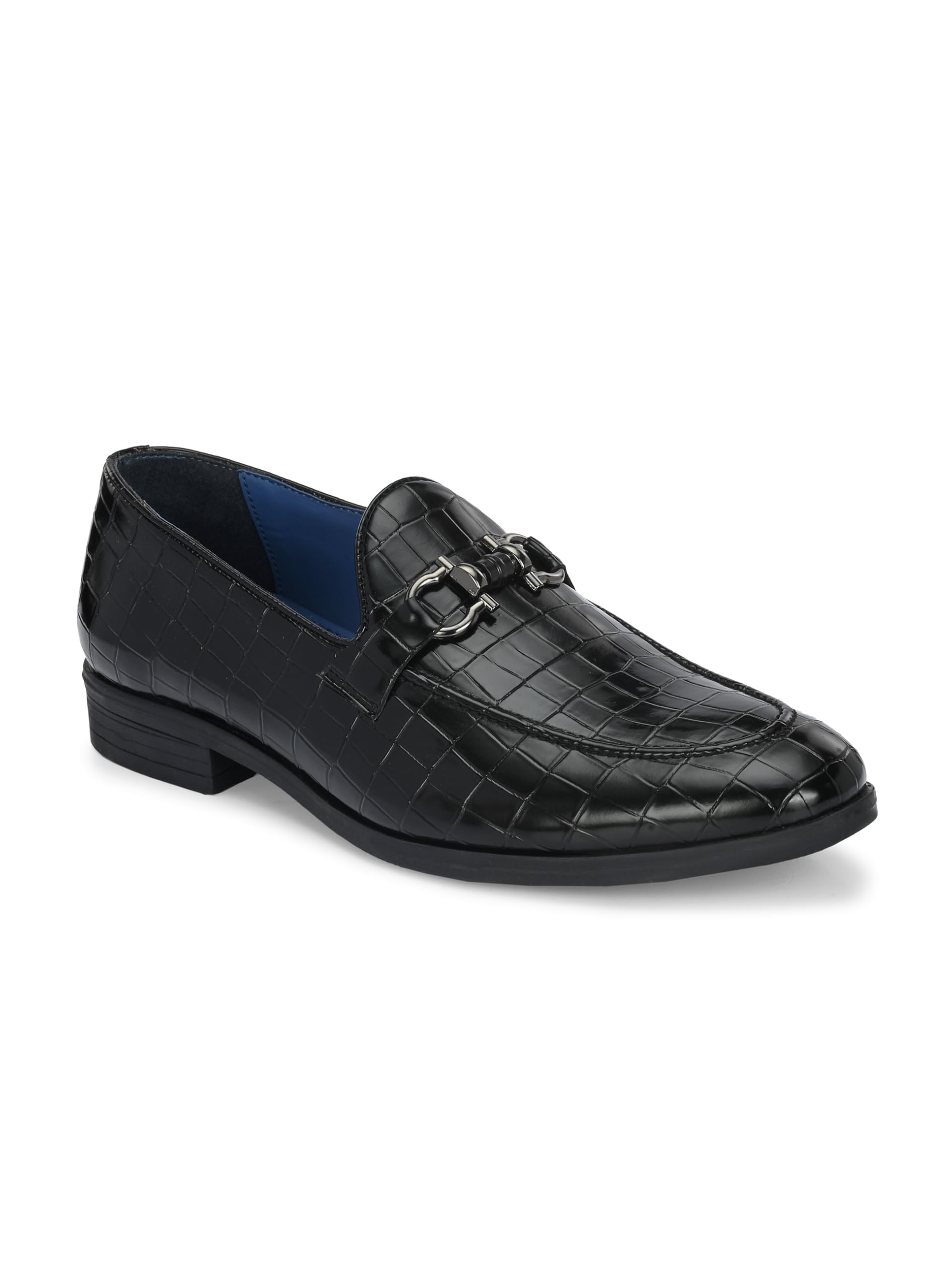 san frissco Men's Formal Loafers Textured Comfort Insole Horsebit Shoes/Stylish & Lightweight Handcrafted Moccasins Cushioned Footbed with TPR Sole, Slip-on Shoes for Wedding & Parties-picture-17