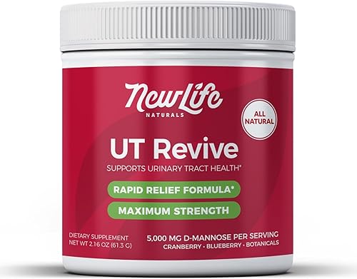 NewLife Naturals UT Revive con polvo de manosa D  Apoyo urinario urinario para urgencia, salud natural del tracto urinario para mujeres  con