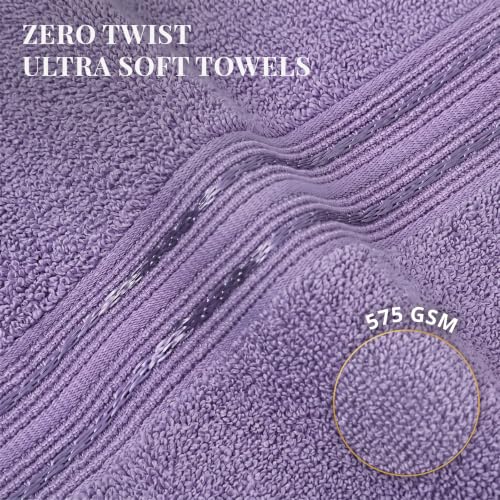 Image of LANE LINEN Luxury Bath Towels Set - 1 Piece, 100% Cotton Bathroom Towels, Zero Twist, Quick Dry Absorbent Bath Towel, Super Soft Gym Towel - English Lavender