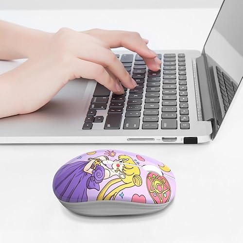 Miniatura 5 de Ratón inalámbrico con nano receptor para PC, portátil, portátil, computadora, MacBook, menos ruido, ratones ópticos móviles portátiles (flor).