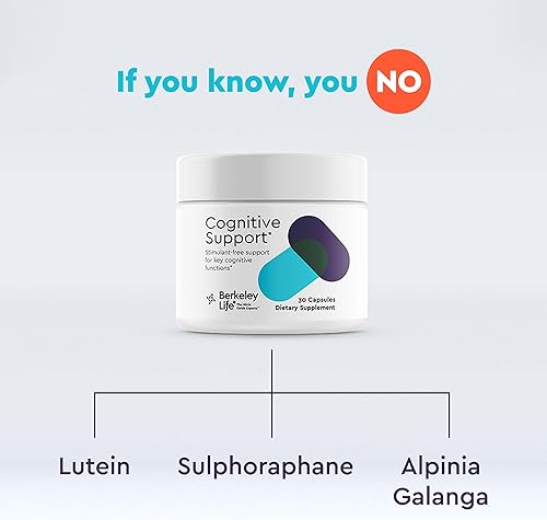 Miniatura 3 de Berkeley Life Suplemento de apoyo cognitivo  Ayuda de memoria y enfoque  para pérdida de memoria, incapacidad para realizar múltiples tareas y