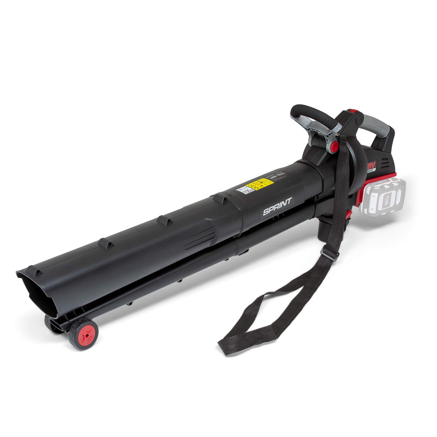 Sprint 1697307 18LBV Dual Soffiatore/Aspiratore 18V/36V a Batterie agli Ioni di Litio, Senza Filo, Velocità dell'Aria 247 km/h, Motore Brushless, Sacco Morbido da 45L, solo Corpo Macchina