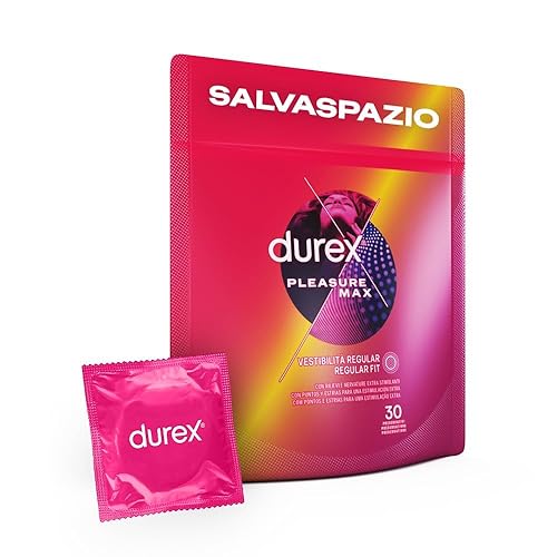 Immagine del prodotto Durex Pleasuremax, Preservativi Con Rilievi e Nervature, Maxiformato da 30 Profilattici, Esclusiva Online Confezione Riciclabile salvaspazio