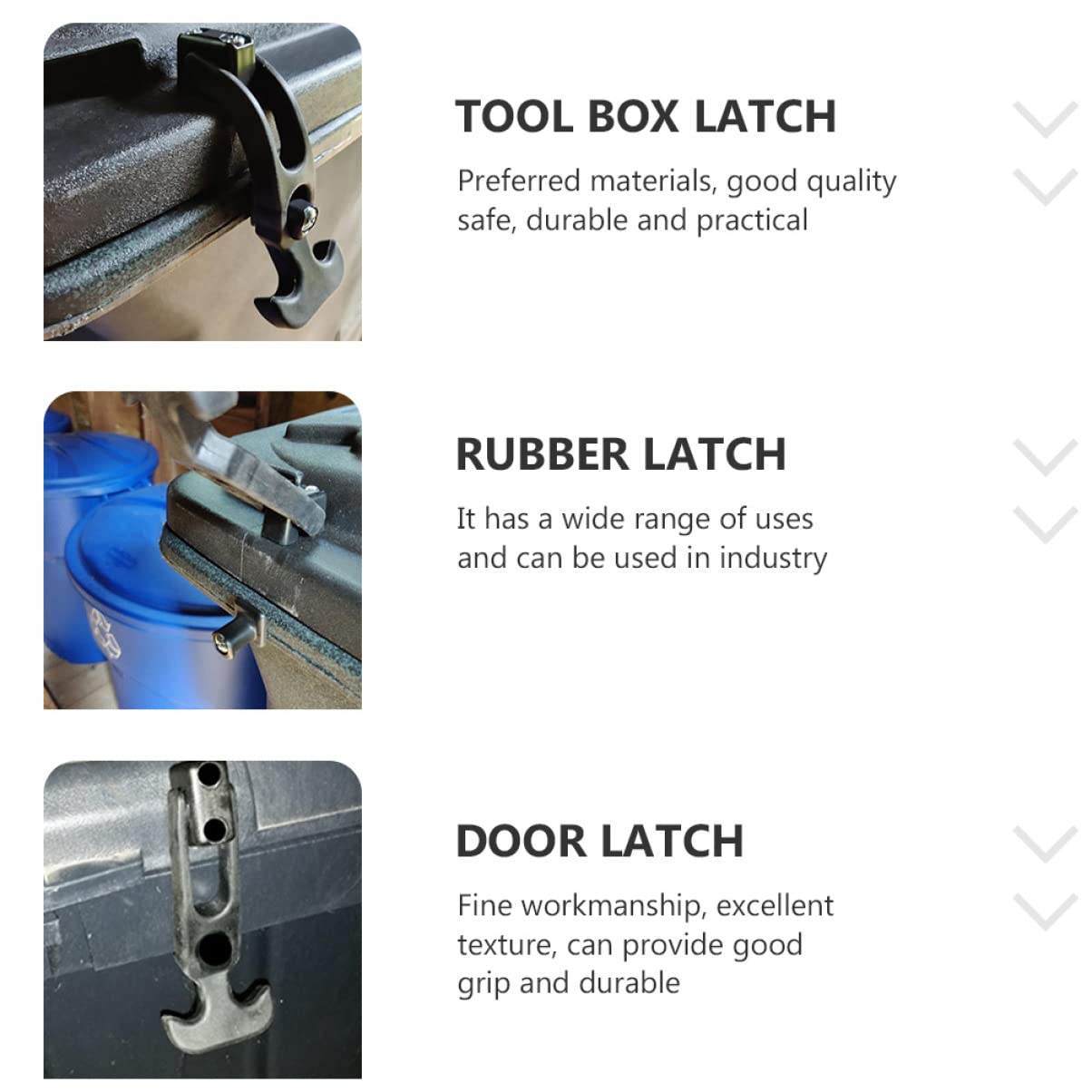 PRETYZOOM 2sets Heavy Duty Golf Cart Accessories T-Handle Hasp Lock for Toolbox Draw Latch Rubber Catch