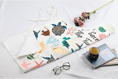 Miniatura 7 de MBMSO Delantal de cocina de tortuga, delantal de tortuga marina para mujer, regalo para amantes de las tortugas marinas, delantal de regalos para