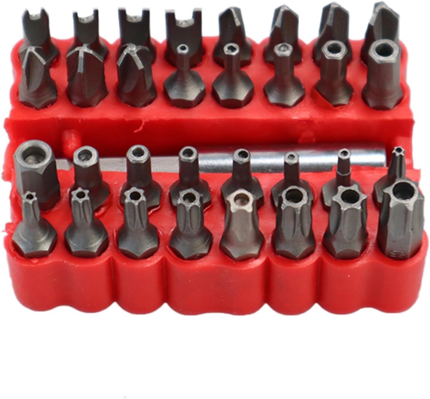 33pcs Security Bit Set with Magnetic Extension Bit Holder Tamper Star Screwdriver Bits Set Quick Release Bit Holder (Color : Solid)