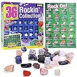JONEG Rocks Collection - 36 PCS Gemstones, Earth Science Kit and Beginner Starter Set, STEM Education Gift for Kids