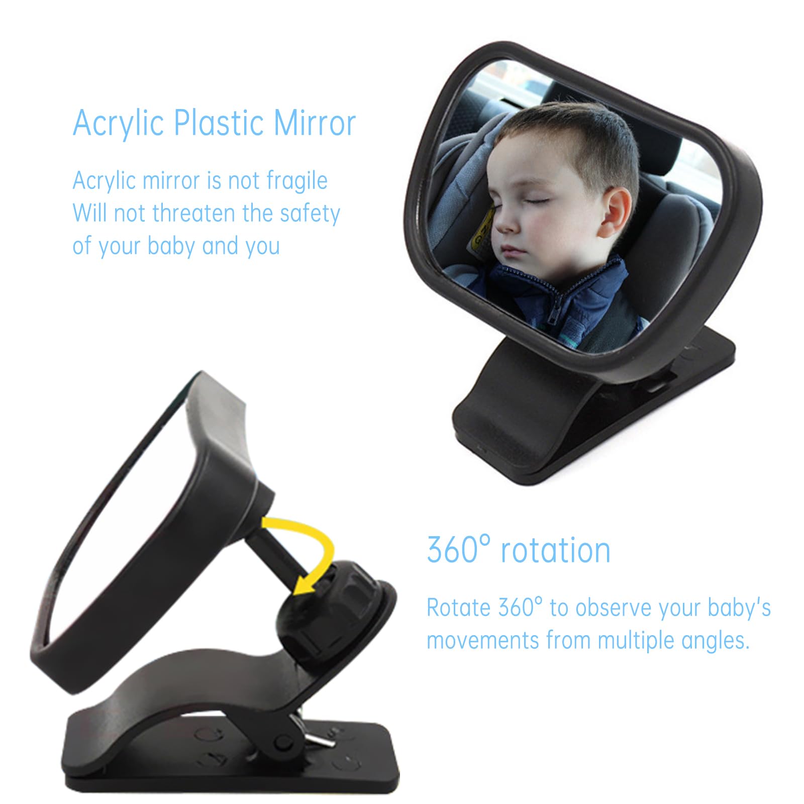 Specchietto Retrovisore Per Bambini, Specchietto Per Auto Per Bambini Specchietto Di Sicurezza Per Auto Per Bambini Vetro Infrangibile Con Rotazione A 360 Fei Yu 91914948