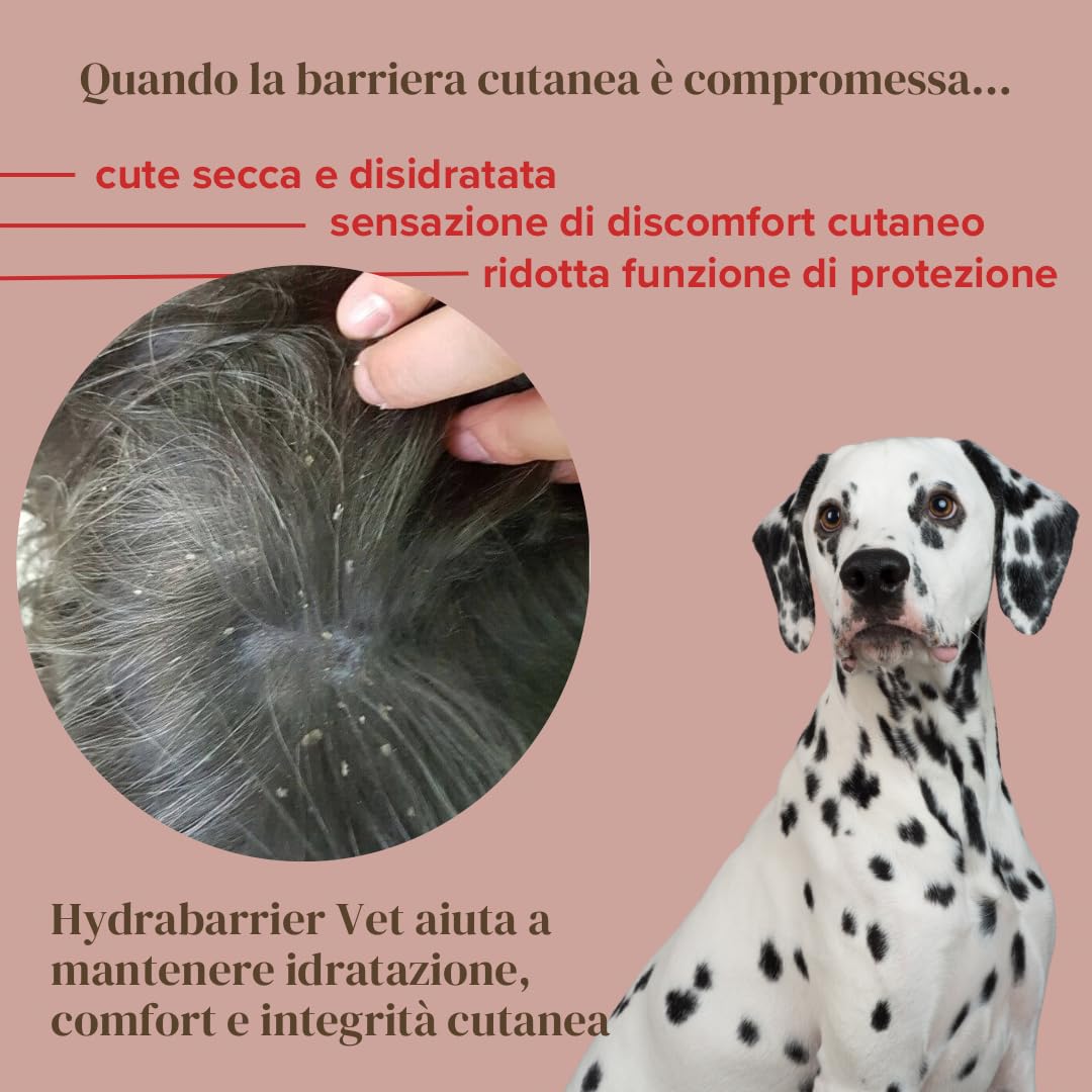 HydraBarrier Vet - Shampoo per Cani con Dermatite Atopica - Antiprurito, Emolliente e Idratante - Senza Alcol, Clorexidina, SLS/SLES e Siliconi - Per Tutte le Razze - 250ml