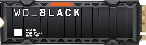 WD_BLACK SN850X 2TB NVMe SSD with Heatsink - M.2 2280, Up to 7,300 MB/s Read speeds, Up to 6,300 MB/s write speeds, Gaming Expansion, High Performance Internal Solid State Drive - WDS200T2XHE