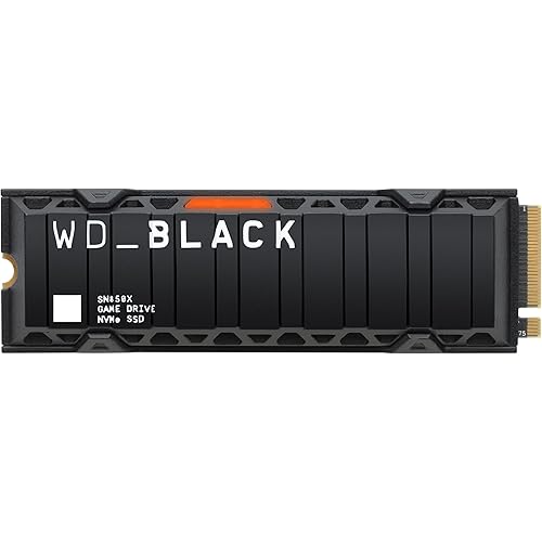 WD_BLACK SN850X 1TB NVMe SSD with Heatsink - M.2 2280, Up to 7,300 MB/s Read speeds, Up to 6,300 MB/s write speeds, Works with Playstation 5, High Performance Internal Solid State Drive - WDS100T2XHE