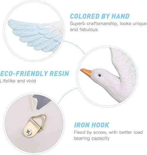 Miniatura 2 de VOSAREA Decoración temática de playa de Three Little Birds, decoración de pared de resina, gaviotas, pájaros, decoración de pared náutica,