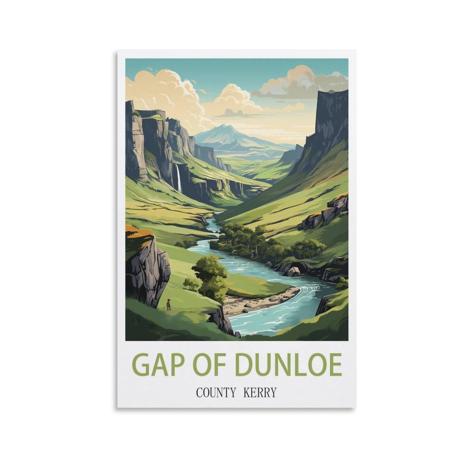 NAEGV Paint by Numbers Kits Gap of Dunloe County Kerry Arts and Crafts for Beginner, Paint by Numbers Acrylic Pigment Drawing Paintwork Wall Art 30x40cm