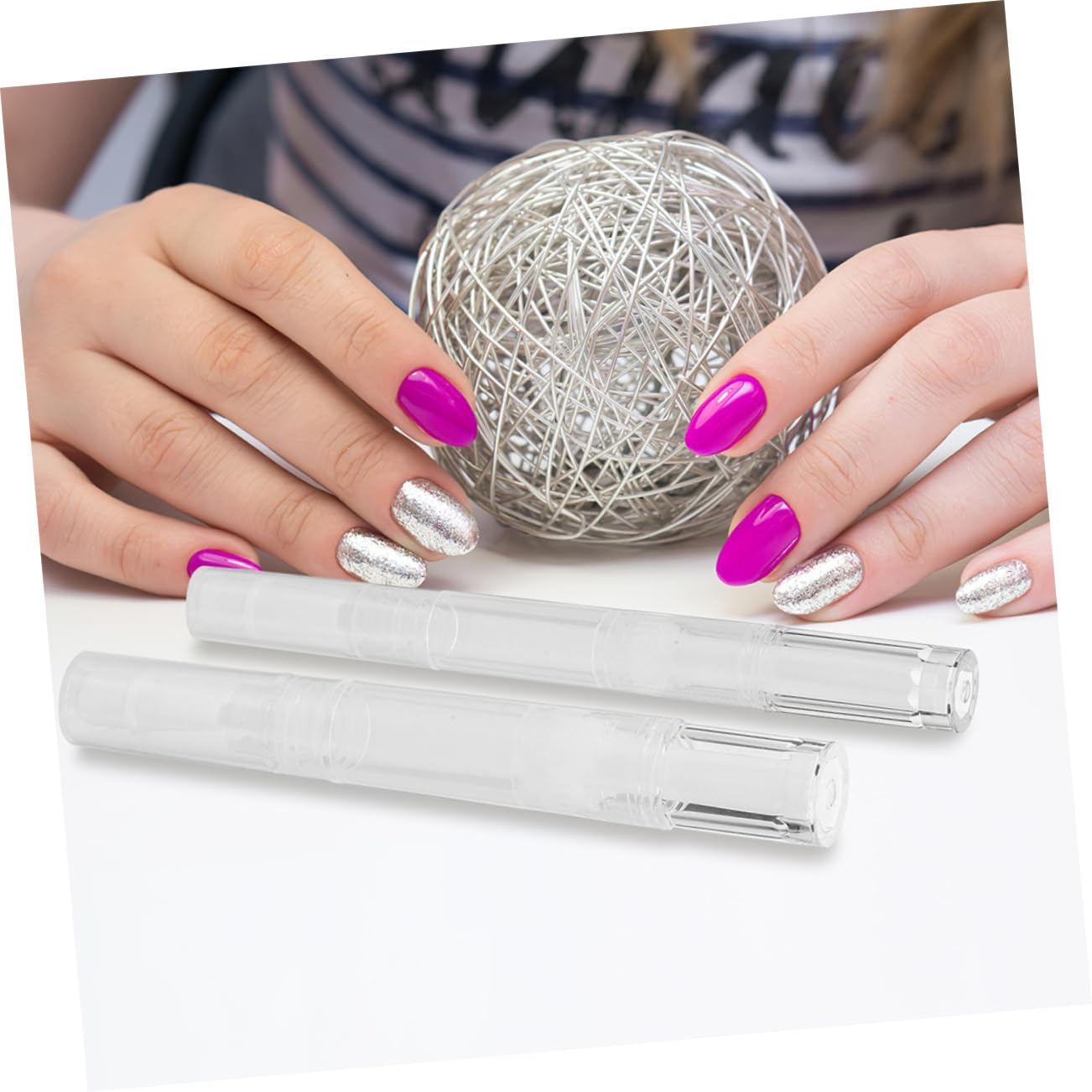 minkissy 60pcs Empty Nail Oil Pens Cuticle Oil Applicators Brush Tip Refillable Containers for Nail Polish and Lip Gloss Travel-friendly Design