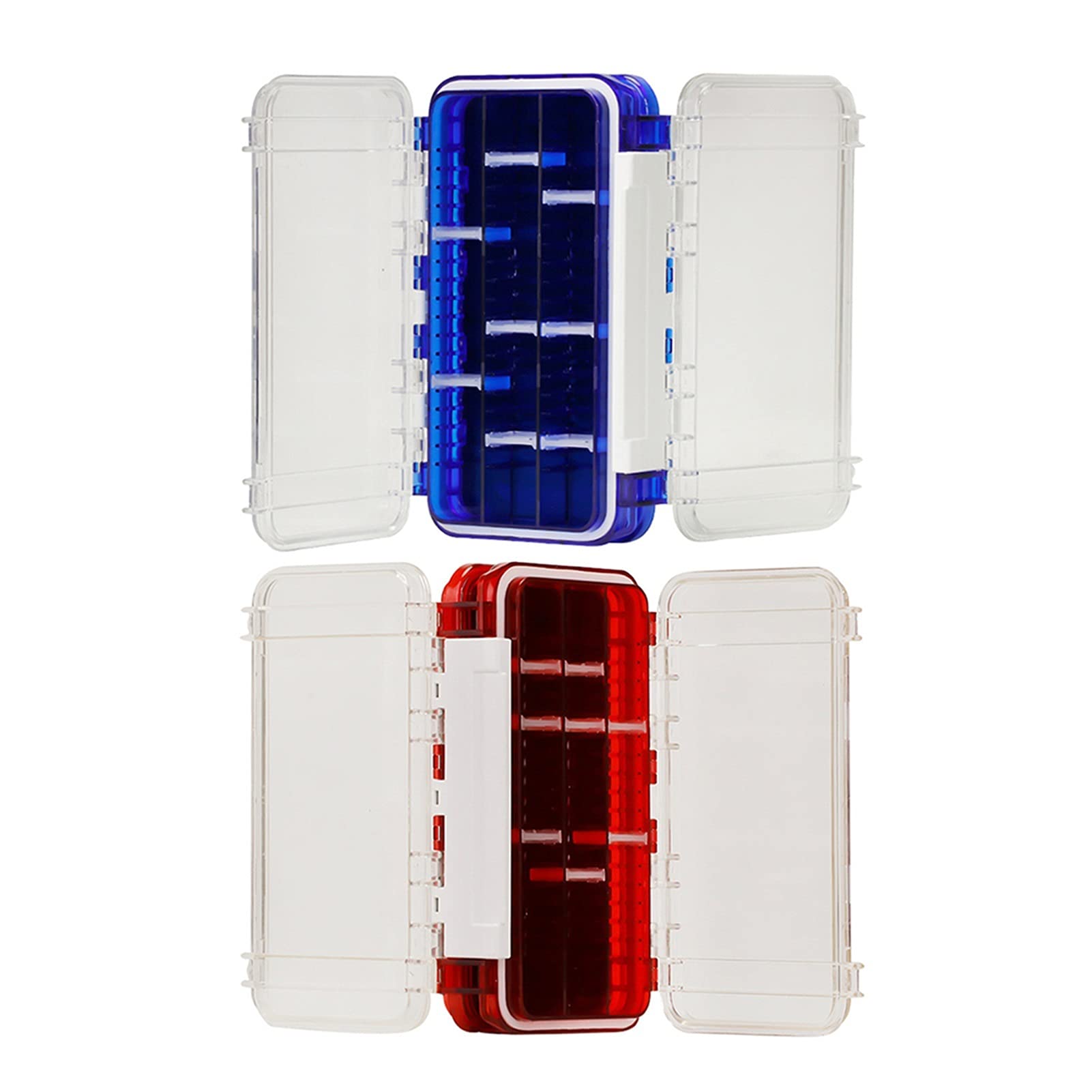 Angelzubehör Angelköder Haken Aufbewahrungsbox Doppelseitige Angelgerät Werkzeuge Organizer Hülle Fischhaken Köderköder Aufbewahrungskoffer Kleinteilebox (Color : Blauw)