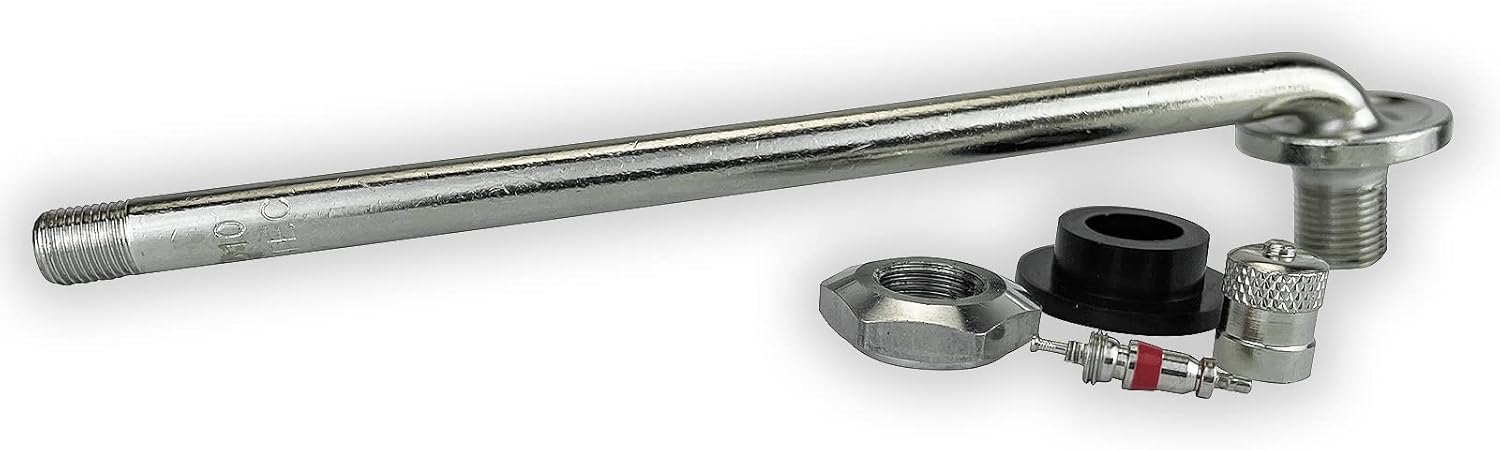 Ten TR510 90 Degree 5 1/2 inch Bent Truck and Bus Tire Nickel Plated Valve Stems for Drop Center Aluminum Disc Wheels with 0.625 (5/8 inch) inch Valve Holes. TV-510 Haltec Valve Stems.
