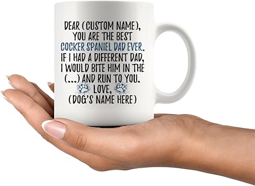 Miniatura 3 de Taza personalizada de perro Cocker Spaniel para papá, Cocker Spaniel para hombres, taza de perro Spaniel para papá, regalo del dueño del perro