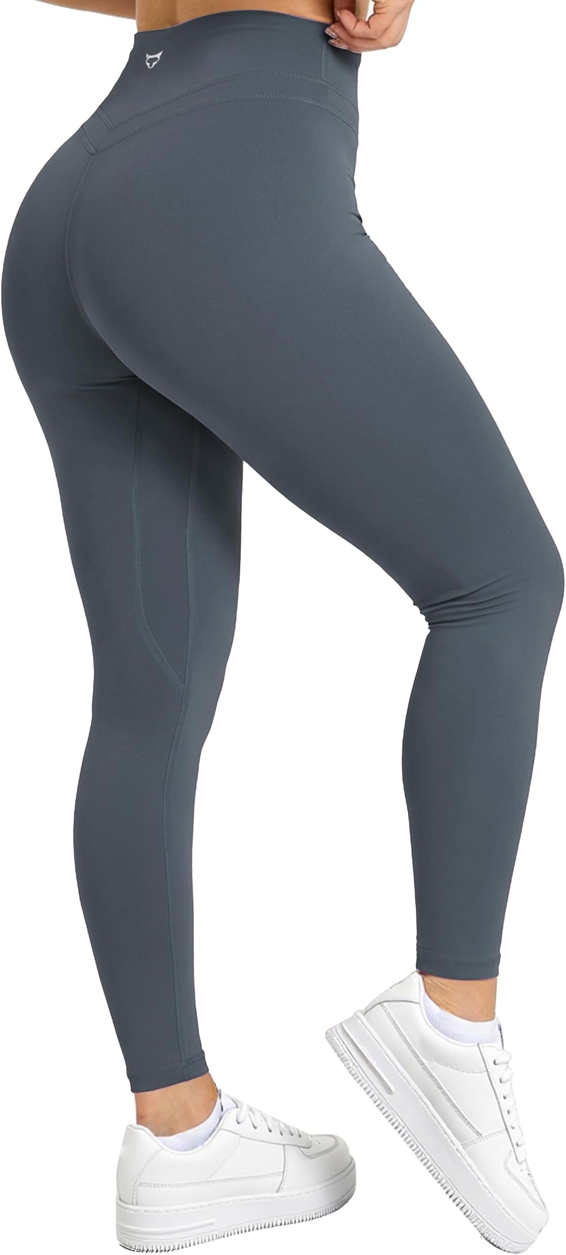Women's Yoga Leggings No Front Seam Workout Pants 7/8 Length 25"