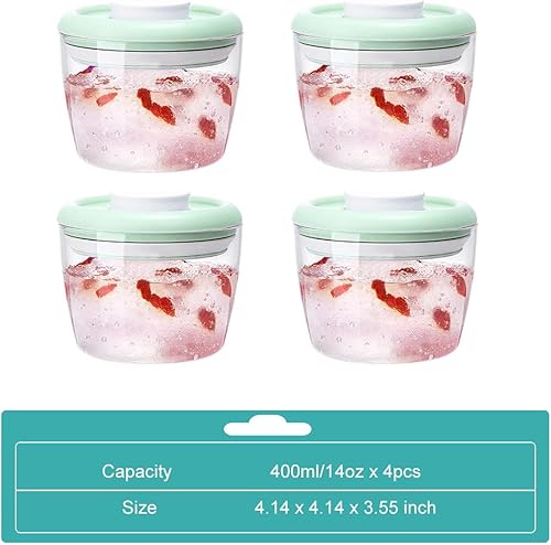 Miniatura 6 de Recipientes de avena con tapas para la noche, juego de 4 recipientes de 14 onzas y 13.5 fl oz, herméticos, a prueba de fugas, reutilizables, para