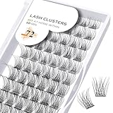 Lash Clusters B01 DIY Eyelash Extensions 72 Clusters Lashes C D Curl B&Qaugen Mega Volume Individual Lashes Eyelash Clusters Extensions Wispy Lashes Cluster DIY at Home (B01-D-8-16MIX)