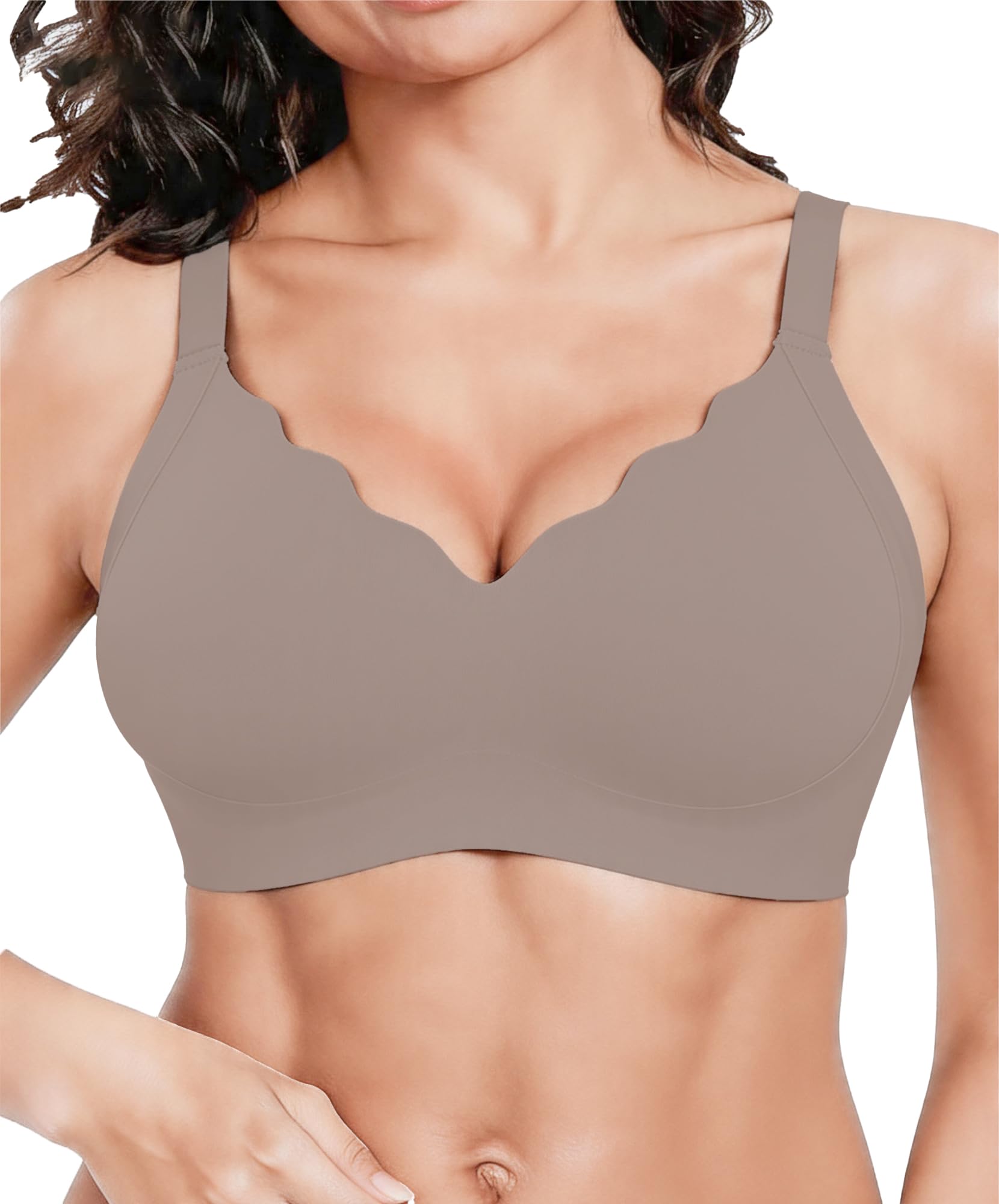 Women's Bras Wireless Jelly Bra for Women UK Seamless Non Wired Soft Support Padded T Shirt Ladies Everyday Bralettes — view 12
