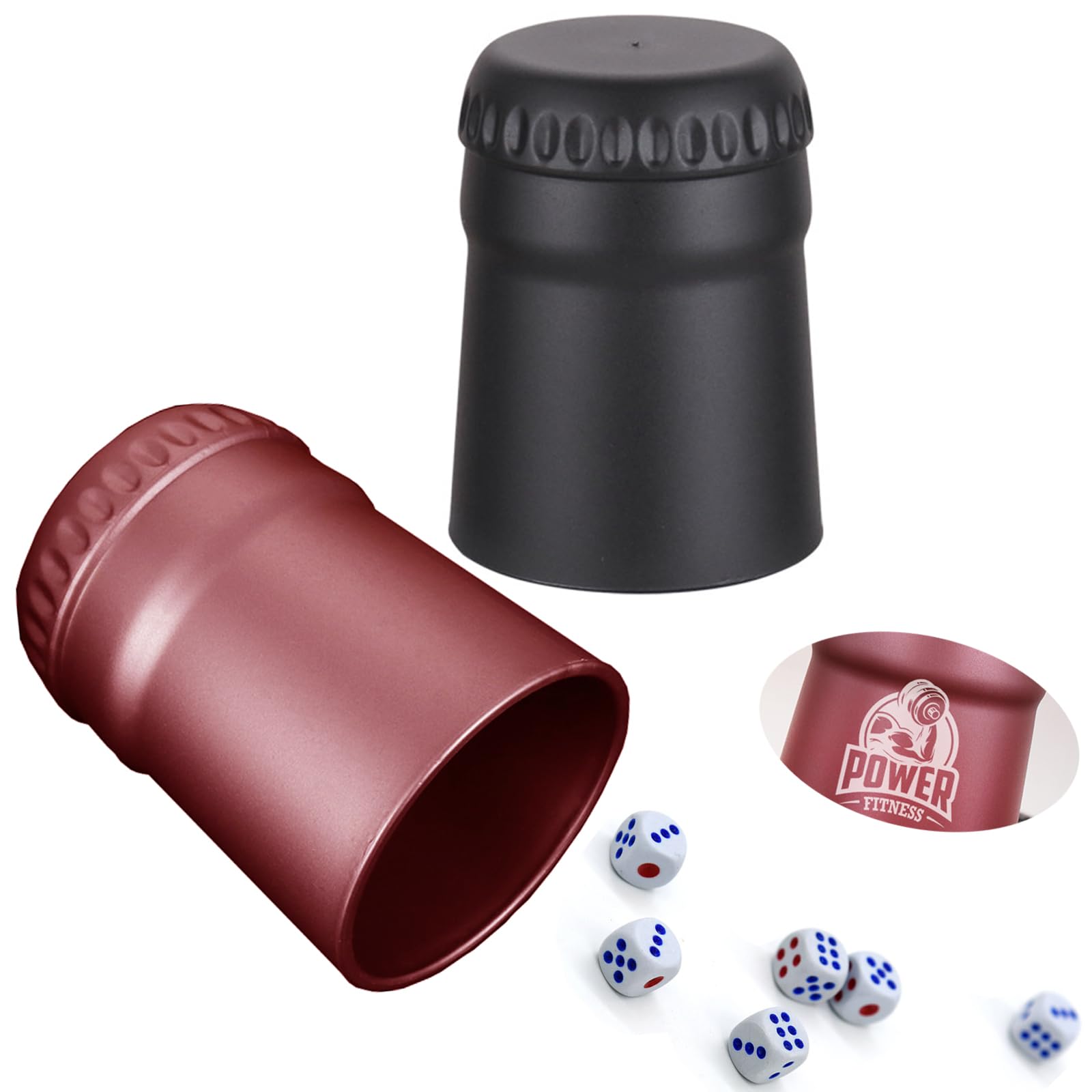 Yiyifor Cubilete para Dados,Taza de Dados de PP con 12 Dados,Diseño Único Forma de la Tapa de la Botella,Ideal para Juegos De Mesa
