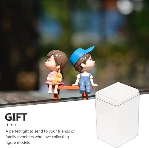 Miniatura 9 de FOMIYES 5 cajas de almacenamiento de figuras de acción, gabinete de exhibición de plástico transparente para figuras coleccionables, organizador de