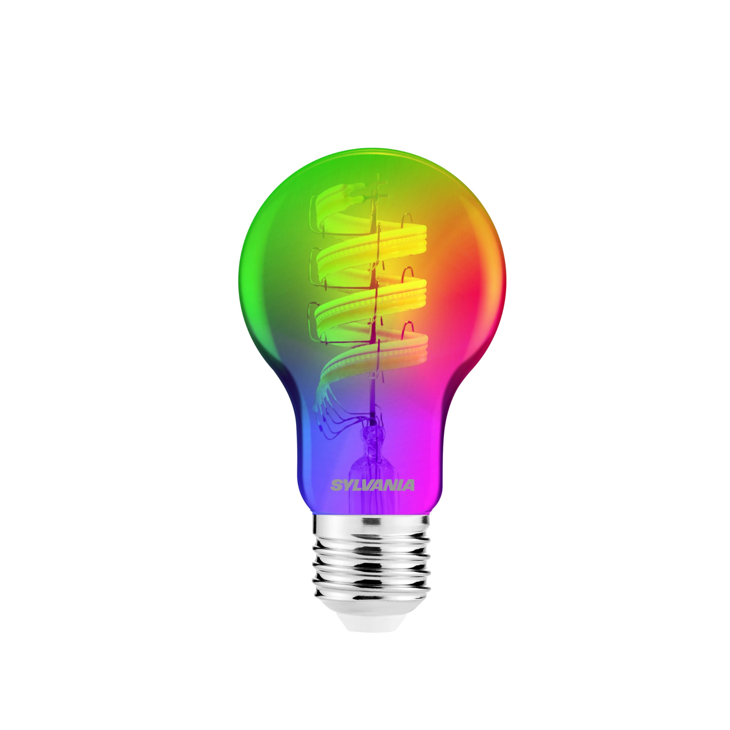 SYLVANIA SylSmart E27 Smart LED Bulb – White & Colour GLS Retro Fit – Dimmable RGB Smart Light for Alexa, Google & Apple HomeKit – Voice & App Control, 2000K–6500K