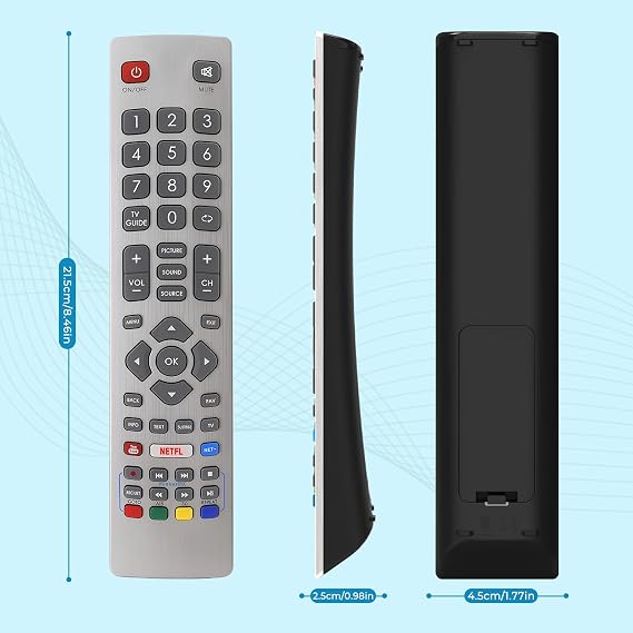 SHWRMC0115 Replacement Sharp TV Remote Control, Universal Remote for Sharp Aquos TV Remote with Shortcuts Button, No Setup Required