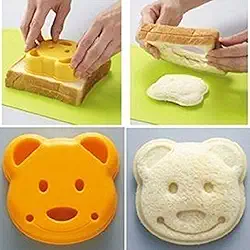 QTMY Cortador de molde sanduíche em forma de urso, fabricante de formadores de sanduíche de pão para crianças