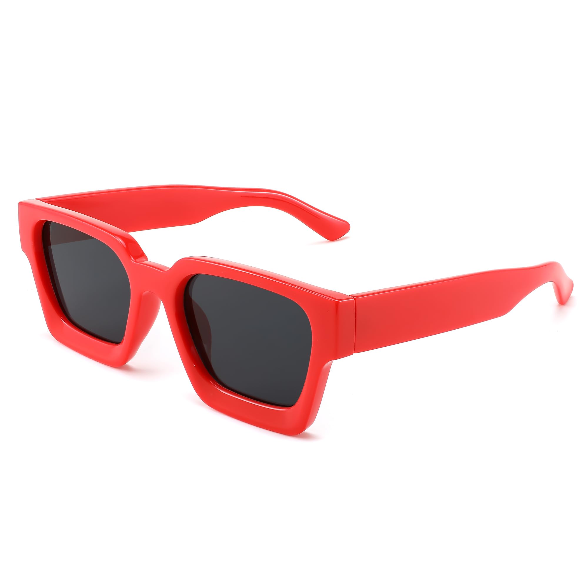 FEISEDY Retro 90s Square Sunglasses for Women Men Trendy Chunky Rectangle Sunglasses UV400 Protection B2385