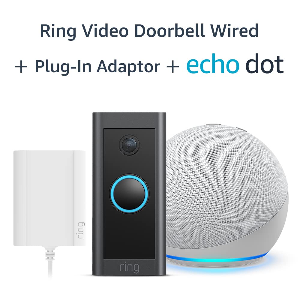 Ring Video Doorbell Wired + Ring PlugIn Adaptor (2nd generation