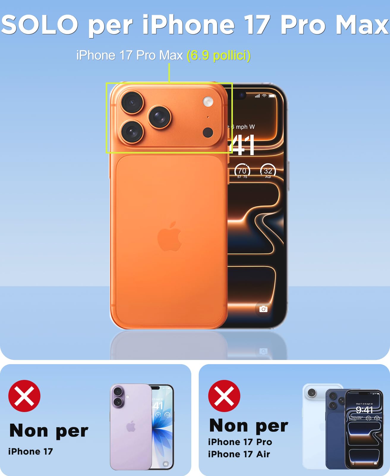Beeasy Cover per iPhone 17 Pro Max IP68 Impermeabile Custodia Militare Antiurto Resistente 360° Metallo Armor Protezione Schermo Integrata Rugged Robusta Indistruttibile Subacquea Antipolvere Nero