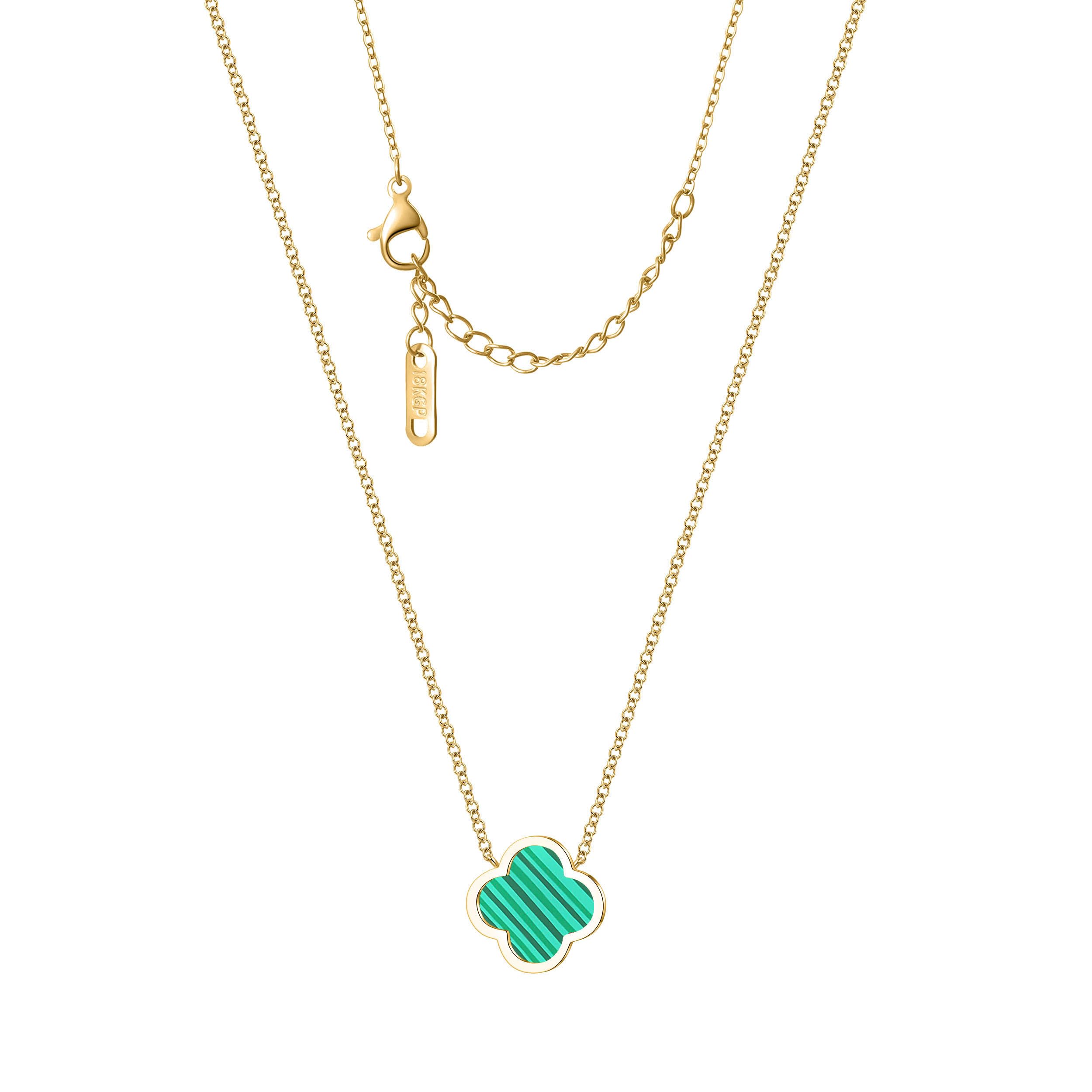 Unique Four Leaf Clover Necklace for Women Girl White Black Blue Red Lucky Clover Pendant,18K Gold Plated Jewelry Christmas Valentine's Day Gifts