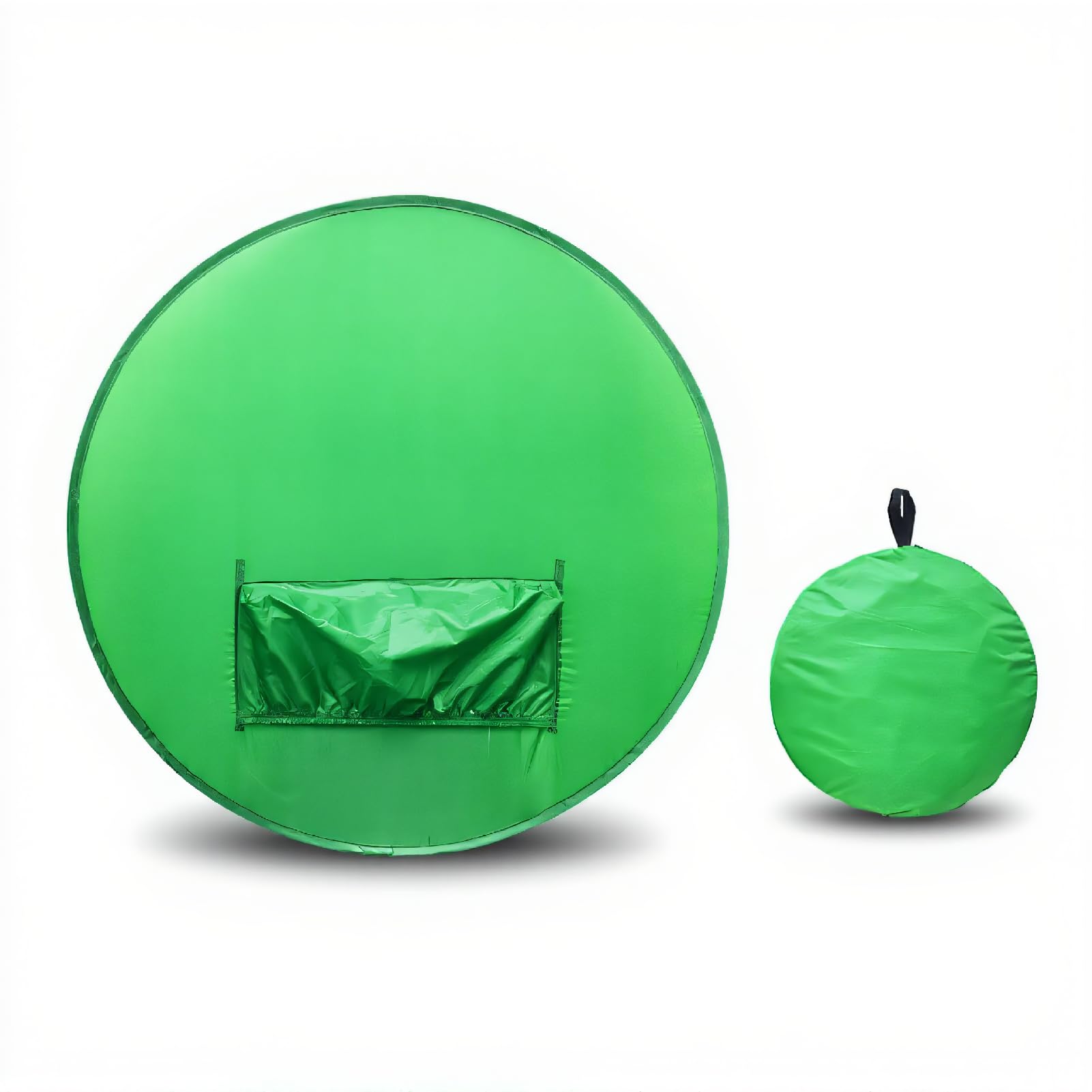 Runder Green-Screen-Hintergrund, 55,9 X 55,96 Zoll Tragbarer Green-Screen-Stuhl-Hintergrund, mit Aufbewahrungstasche, für Fotografie