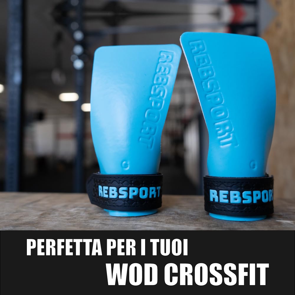 Rebsport Paracalli Crossfit in Silicone Senza Fori, Grip Estremo Senza Magnesite, Paracalli Wod Unisex, Guanti Paracalli per Crossfit, Palestra, Calisthenics, Weightlifting, Massima Protezione Mani