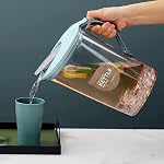 Berglander Fridge Door Water Pitcher with Lid Perfect for Making Tea, Juice and Cold Drink, 71 OZ Water Jug Made of Clear PET, Clear Fiber Glass Carafe BPA Free