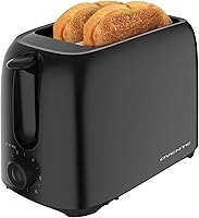 OVENTE 2-Slice Compact Toaster, 700W 6-Shade Browning Control, Removable Crumb Tray for Bread, Bagels & Waffles - Ideal for Small Kitchens