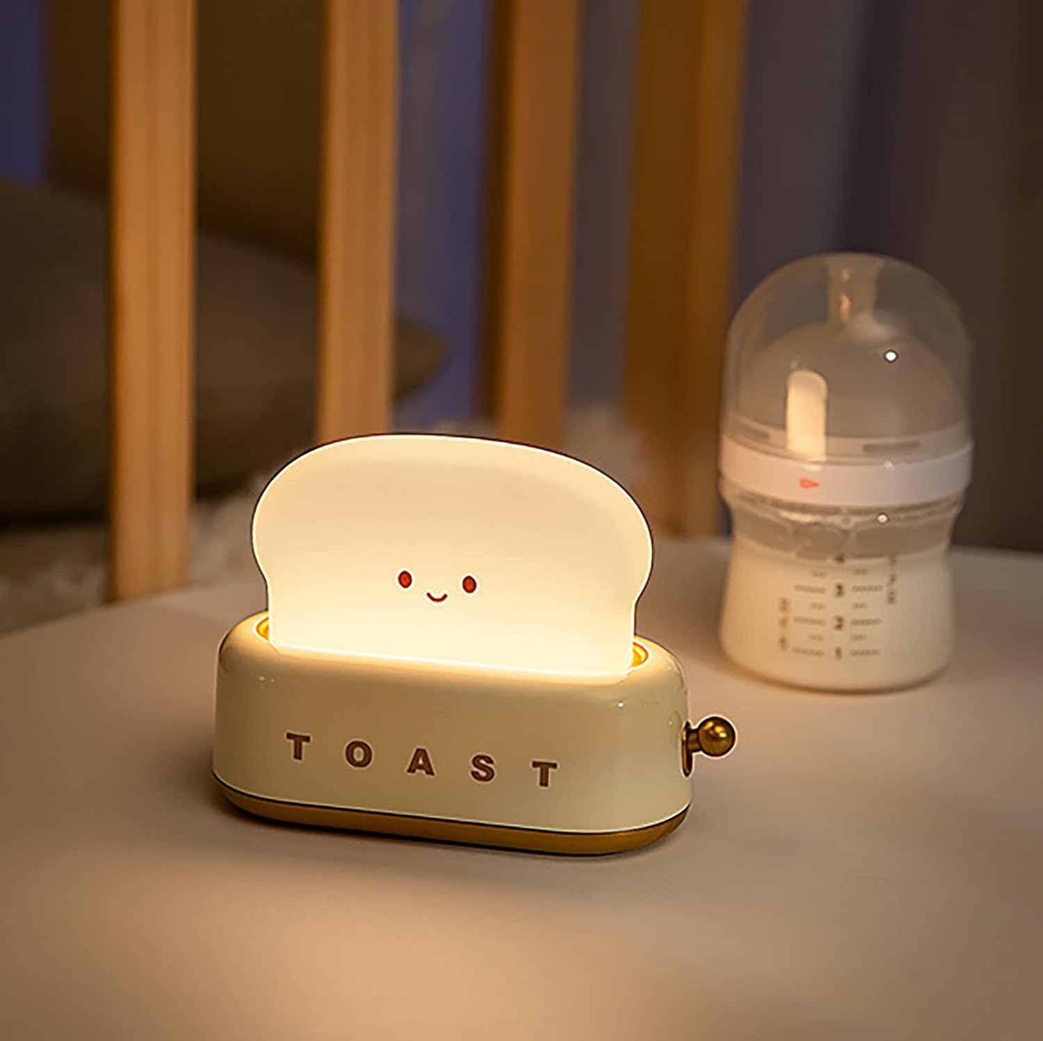 SAINGACE Toaster Night Light Gift, Atmosphere Lamp Bedroom Bedside with Sleep Timer Lamp, Cute