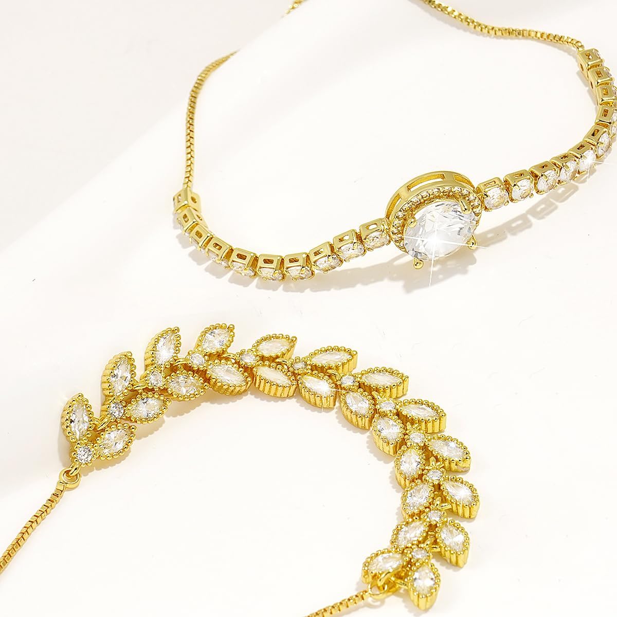 Suyi Tennis Bracelet Cubic Zirconia Bracelet Gold/Silver Plated Bracelets for Women - Image 6