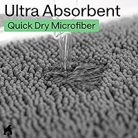 Vista 5 de GORILLA GRIP Alfombra de baño 42x24, gruesa, suave y absorbente de chenilla, alfombrillas de microfibra de secado rápido, alfombras para piso