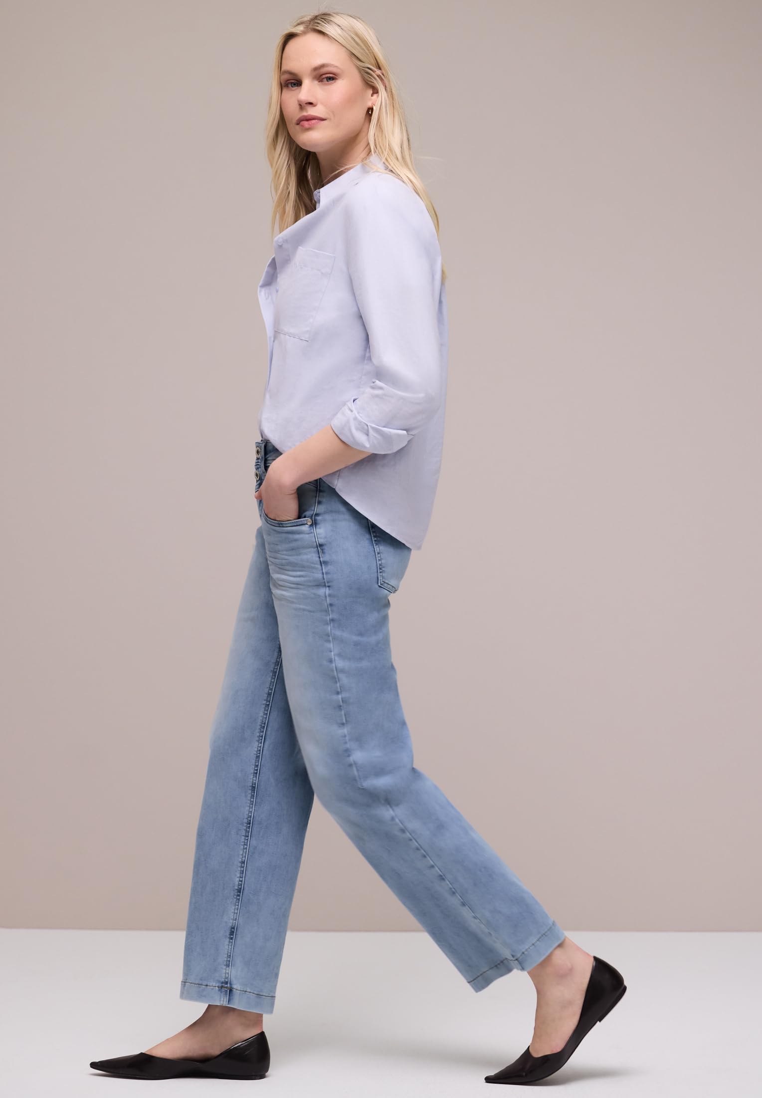 Street One Damen High Waist Wide Leg Jeans im Loose Fit 3817231