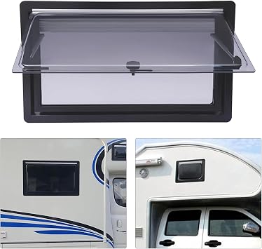 RV Exit Windows, RV Caravan Camper Van Hinged Push out Window, External Push out Window Vent Hatch for RV Window Replacement Easy Installation, Safe Exit, And Weather-Resistant,700x450mm