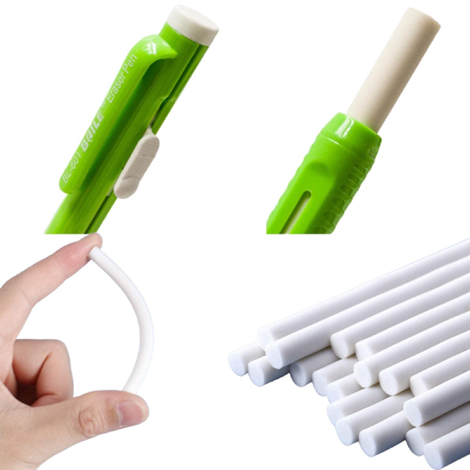Gomme Rétractable à Mécanisme – Corps Stylo Ergonomique, Efface Sans Trace – Fournitures Scolaires Pour étudiants