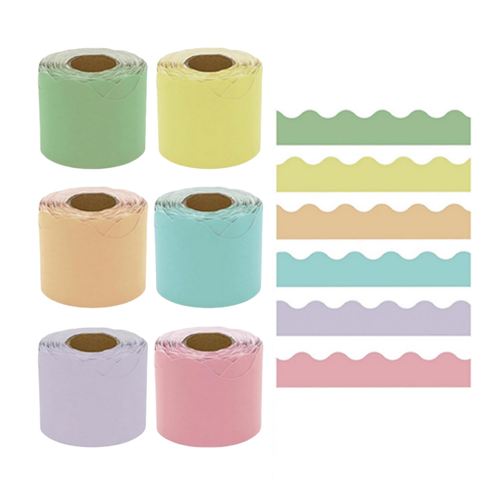 Juego de 6 bordes anchos para papel tapiz, 6 rollos de papel de respaldo para decoración de aulas con temática oceánica para tableros de exhibición, A