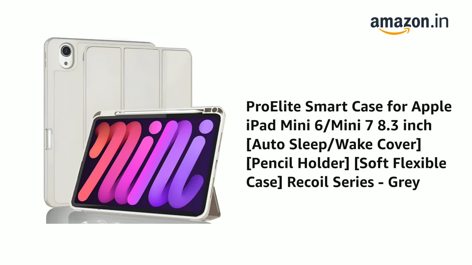 iPad mini6 256GB パープル +Apple pencil2、ケース ProElite Smart Case for Apple iPad mini 6/Mini 7 8.3 inch [Auto