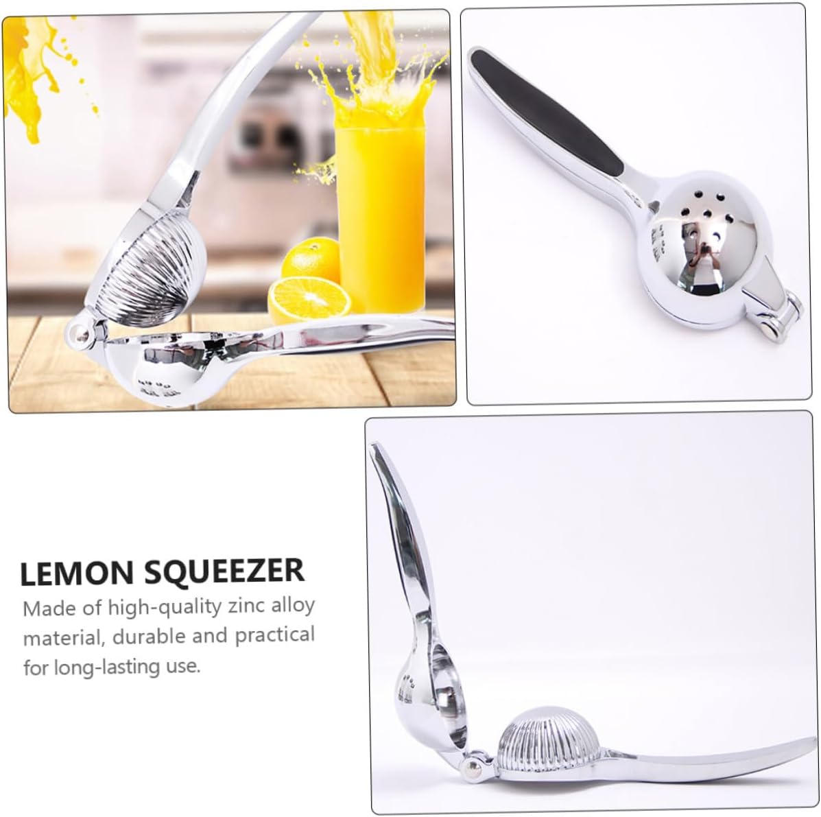 Manual Zinc Alloy Citrus Juicer Clip, Non-slip Lemon Lime Squeezer Kitchen Tool for Hand Press Juicing, Sturdy Manual Juicer for Fresh Citrus Extraction